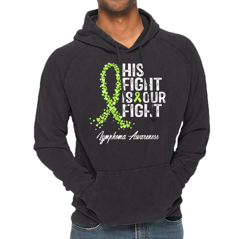 Womens His Fight Is Our Fight Warrior Support Lymphoma Awareness V Nec Vintage Hoodie | Artistshot