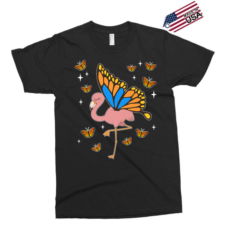 Flamingo Fantasy Butterfly Exotic Bird Animal Insect Pink Flamingo Exclusive T-shirt by criticizematter | Artistshot