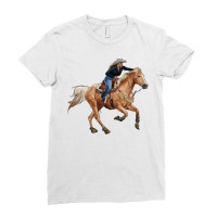 Horse Body With Cowgirl Ladies Fitted T-shirt | Artistshot