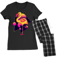 Flamingo 80s Vaporwave Zoo Animal Tropical Bird Lover Exotic Flamingo Women's Pajamas Set | Artistshot