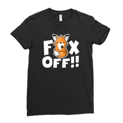 Fox Off Ladies Fitted T-shirt Designed By Ronz Art
