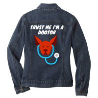 Funny Trust Me I'm A Dogtor Medical Ladies Denim Jacket | Artistshot