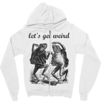 Womens Let's Get Weird Dancing Frogs Drugs Fairy Tale Strange Dream V Zipper Hoodie | Artistshot