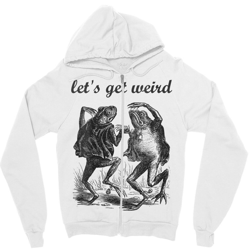 Womens Let's Get Weird Dancing Frogs Drugs Fairy Tale Strange Dream V Zipper Hoodie | Artistshot