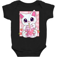 Strawberry Milkshake Cat For Women Girls, Kawaii Anime Neko T Shirt Baby Bodysuit | Artistshot