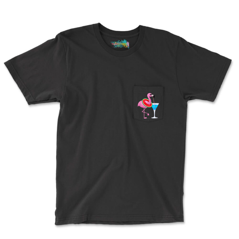 Flamingo Flamingo Drink Hello Summer Time Funny For Kids Pocket T-Shirt by criticizematter | Artistshot