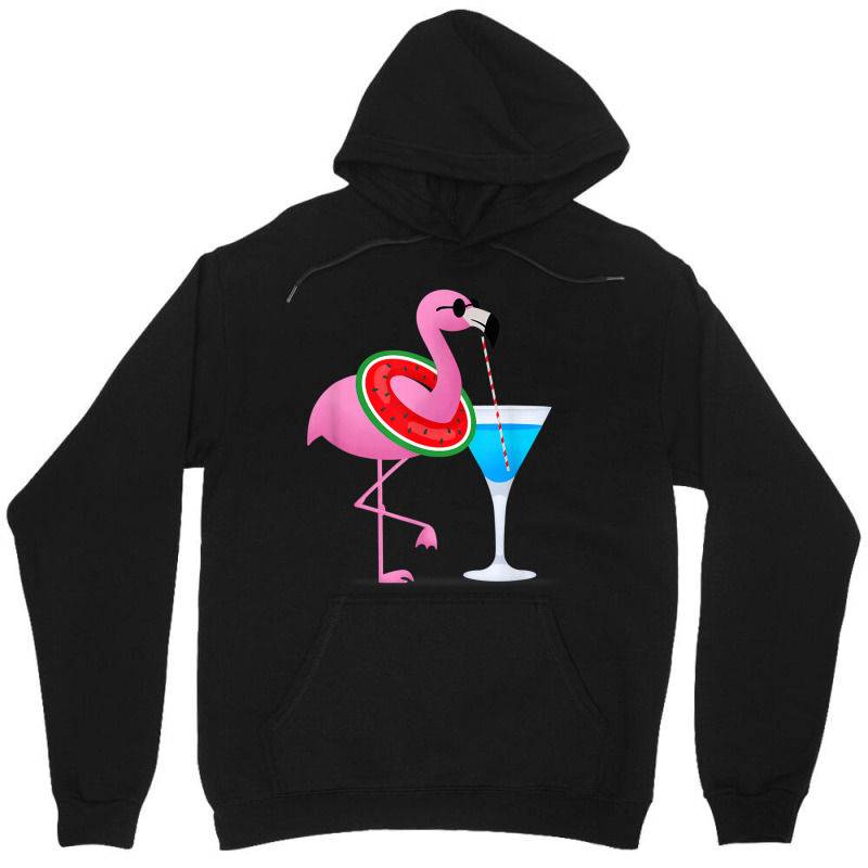 Flamingo Flamingo Drink Hello Summer Time Funny For Kids Unisex Hoodie by criticizematter | Artistshot