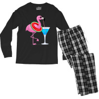 Flamingo Flamingo Drink Hello Summer Time Funny For Kids Men's Long Sleeve Pajama Set | Artistshot