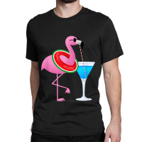 Flamingo Flamingo Drink Hello Summer Time Funny For Kids Classic T-shirt | Artistshot