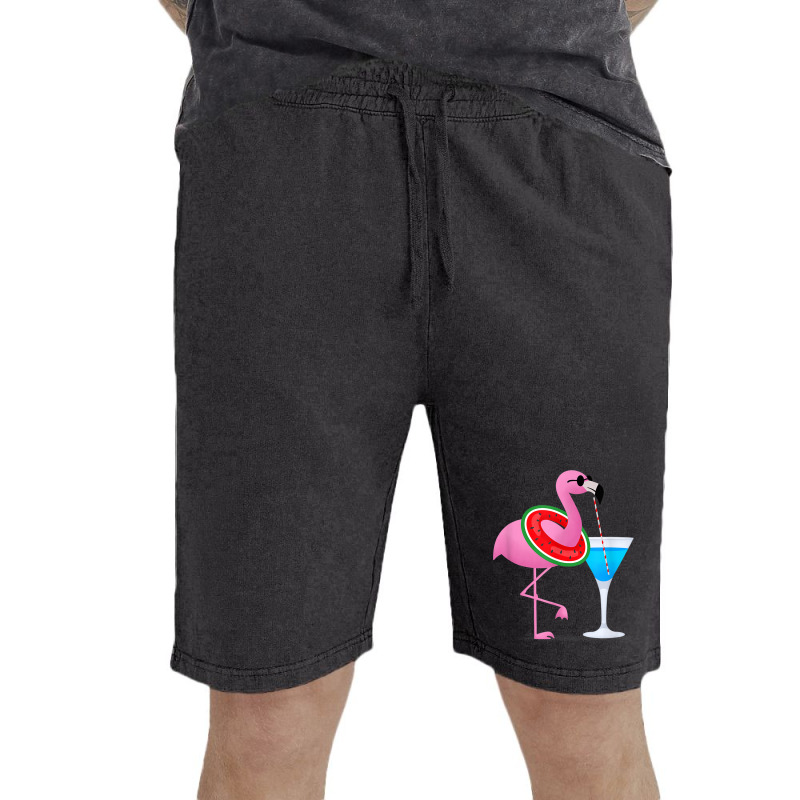 Flamingo Flamingo Drink Hello Summer Time Funny For Kids Vintage Short by criticizematter | Artistshot