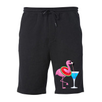 Flamingo Flamingo Drink Hello Summer Time Funny For Kids Fleece Short | Artistshot