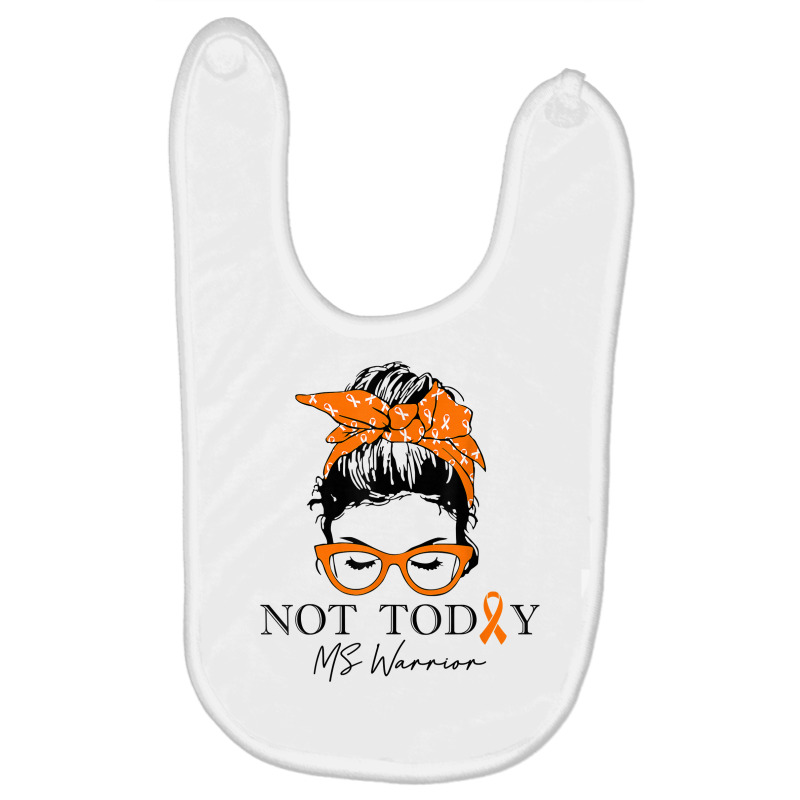 Womens Multiple Sclerosis Awareness Messy Bun Ms Warrior T Shirt Baby Bibs | Artistshot