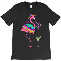 Flamingo Flamingo Drinking Margarita Mexican Poncho Cinco De Mayo 310 T-shirt | Artistshot