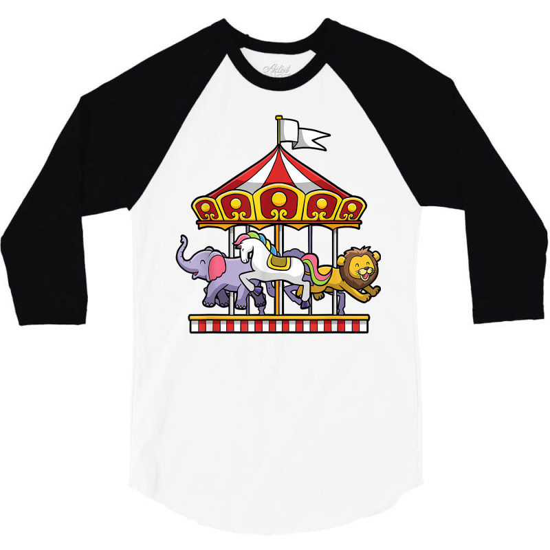 Horse Carousel Cute Carnival Ride Animals Circus T Shirt 3/4 Sleeve Shirt | Artistshot