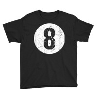 Vintage Faded 8 Ball Billiards Player Design T Shirt Youth Tee | Artistshot