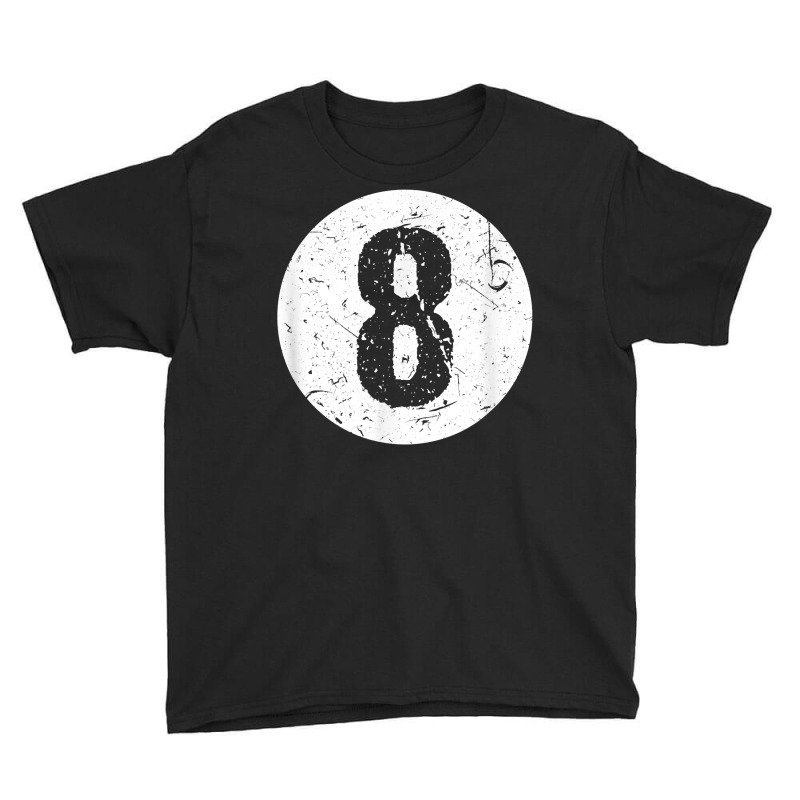 Vintage Faded 8 Ball Billiards Player Design T Shirt Youth Tee | Artistshot