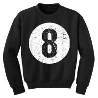 Vintage Faded 8 Ball Billiards Player Design T Shirt Youth Sweatshirt | Artistshot