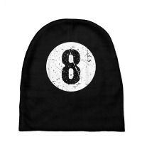 Vintage Faded 8 Ball Billiards Player Design T Shirt Baby Beanies | Artistshot