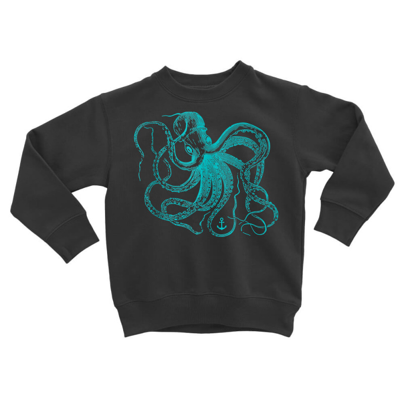 Vintage Octopus Cool Retro Marine Biologist Ocean Sea Life Tank Top Toddler Sweatshirt | Artistshot