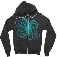 Vintage Octopus Cool Retro Marine Biologist Ocean Sea Life Tank Top Zipper Hoodie | Artistshot