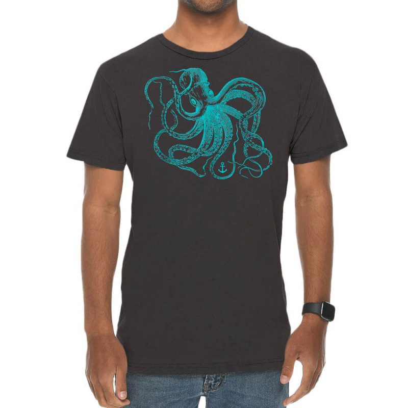 Vintage Octopus Cool Retro Marine Biologist Ocean Sea Life Tank Top Vintage T-shirt | Artistshot