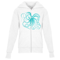 Vintage Octopus Cool Retro Marine Biologist Ocean Sea Life Tank Top Youth Zipper Hoodie | Artistshot