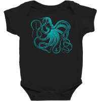 Vintage Octopus Cool Retro Marine Biologist Ocean Sea Life Tank Top Baby Bodysuit | Artistshot