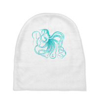 Vintage Octopus Cool Retro Marine Biologist Ocean Sea Life Tank Top Baby Beanies | Artistshot