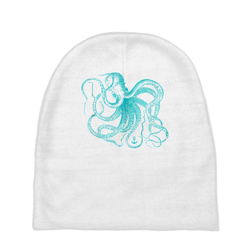 Vintage Octopus Cool Retro Marine Biologist Ocean Sea Life Tank Top Baby Beanies | Artistshot