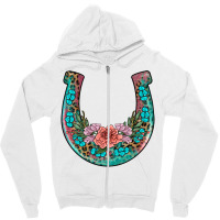 Leopard Glitter Gemstone Horseshoe Zipper Hoodie | Artistshot