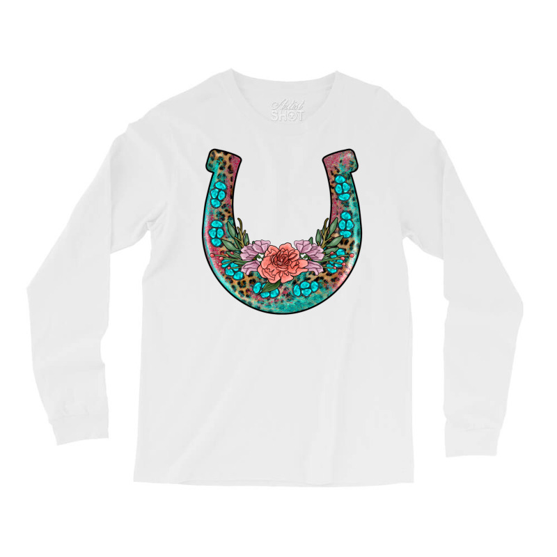 Leopard Glitter Gemstone Horseshoe Long Sleeve Shirts | Artistshot