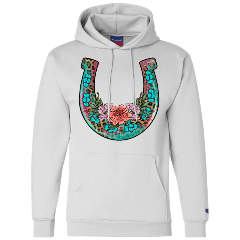 Leopard Glitter Gemstone Horseshoe Champion Hoodie | Artistshot