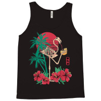 Flamingo Flamingo Skeleton Flower Retro Funny Crazy Drinking Flamingo Tank Top | Artistshot