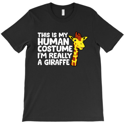 Giraffe Costume Funny Kids Giraffe Gift I'm Really A Giraffe T-shirt Designed By Agus W