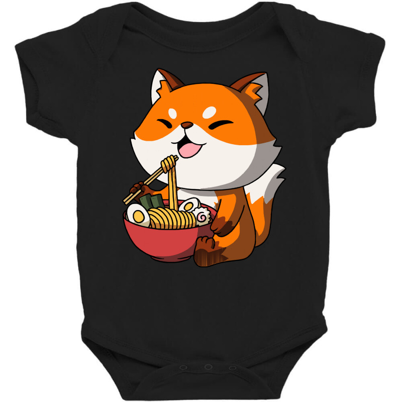 Fox Ramen Life T  Shirt Kawaii Anime Fox Asian Noodles Japanese Ramen Baby Bodysuit by quarreleducated | Artistshot