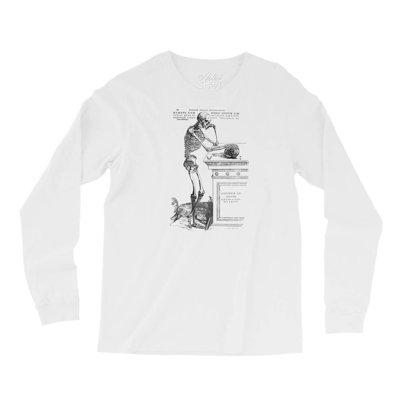 Pondering Skeleton Long Sleeve Shirts | Artistshot