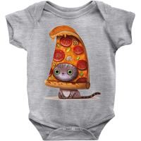 Cool,cat,kitten,pizza,drawing Baby Bodysuit | Artistshot