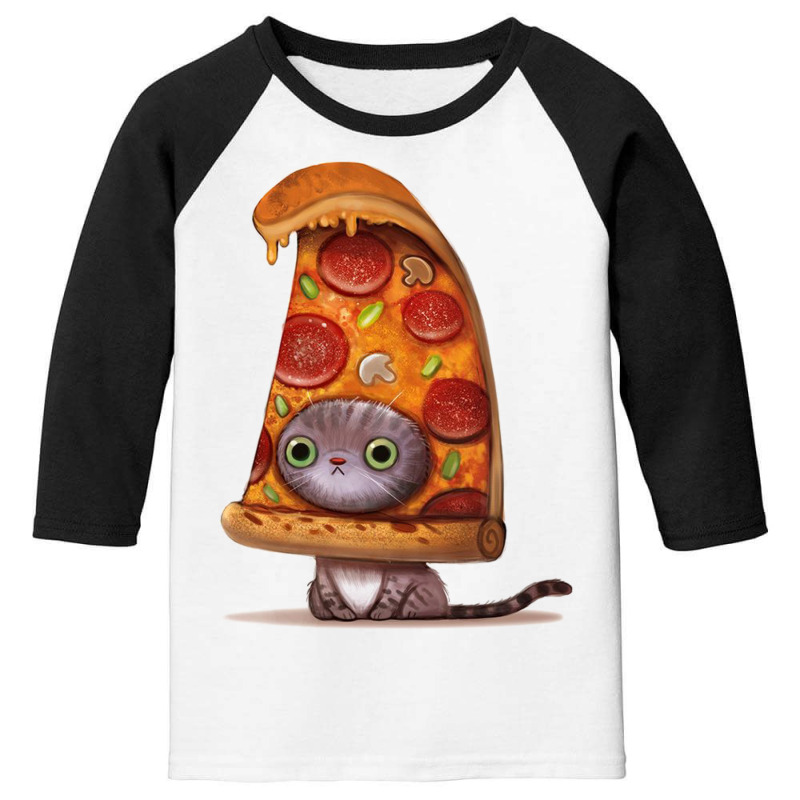 Cool,cat,kitten,pizza,drawing Youth 3/4 Sleeve by pertama | Artistshot