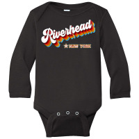 Retro 80s Riverhead New York Ny T Shirt Long Sleeve Baby Bodysuit | Artistshot