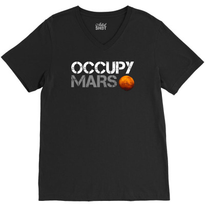 Elon Musk Occupy Mars V-neck Tee Designed By Firstore