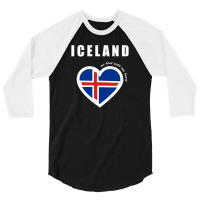 Ice Land Funny Flag Internationally 3/4 Sleeve Shirt | Artistshot