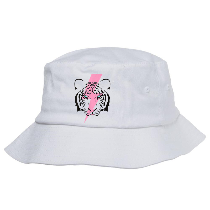 Tiger And Hot Pink Lightning Bolt T Shirt Bucket Hat by hutchisongruda | Artistshot