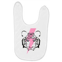 Tiger And Hot Pink Lightning Bolt T Shirt Baby Bibs | Artistshot