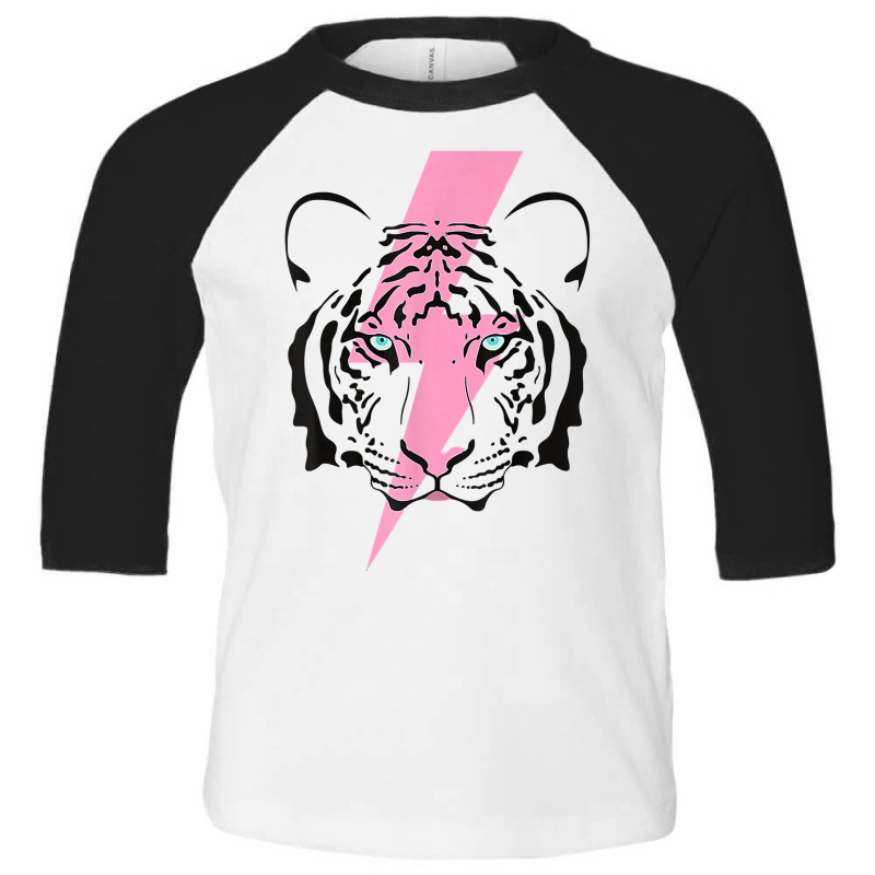 Tiger And Hot Pink Lightning Bolt T Shirt Toddler 3/4 Sleeve Tee by hutchisongruda | Artistshot