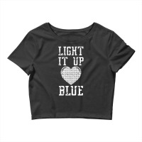 Light It Up Blue Shirt Autism Awareness Puzzle Piece Pullover Crop Top | Artistshot