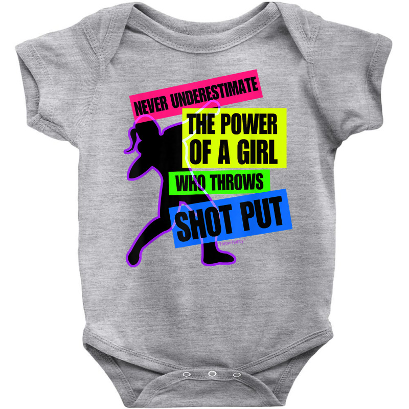 Track And Field Girl Power Shot Put Thrower T Shirt Baby Bodysuit by hutchisongruda | Artistshot