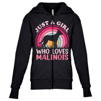 Malinois Dog Lover Vintage Just A Girl Who Loves Malinois T Shirt Youth Zipper Hoodie | Artistshot