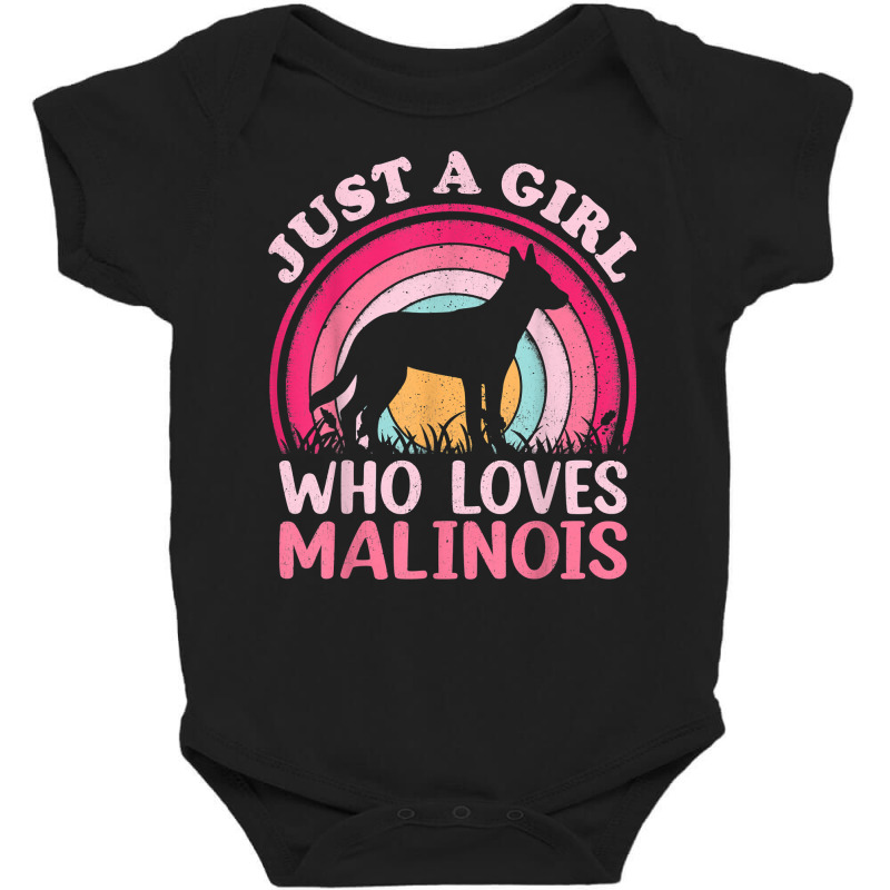 Malinois Dog Lover Vintage Just A Girl Who Loves Malinois T Shirt Baby Bodysuit by haocovaccaj | Artistshot