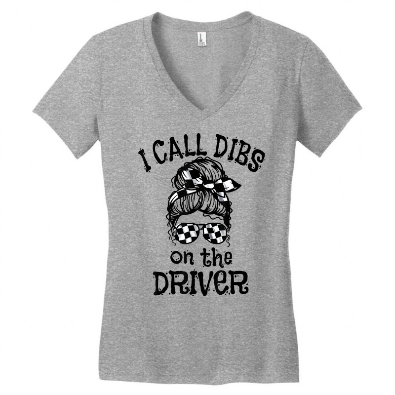 Race Wife Racing Stock Car Dirt Track Racing Dibs On Driver T Shirt Women's V-Neck T-Shirt by adrienskradski | Artistshot