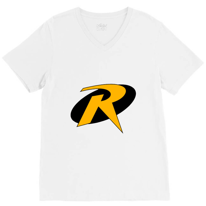 Robin Yellow V-Neck Tee by apolitery | Artistshot